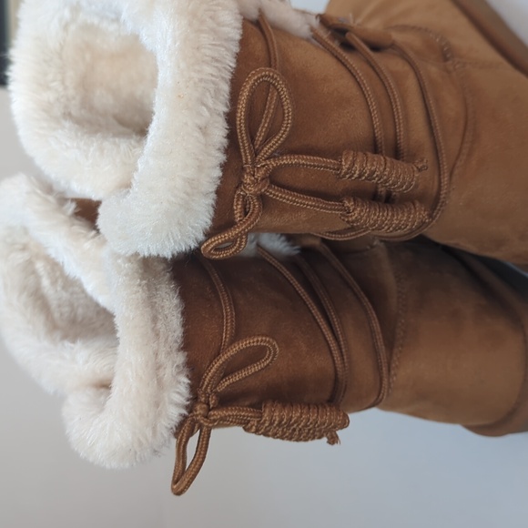 Arizona Jean Co. Stellar Faux Fur Lined Faux Suede Boots 9M Tan Cognac - Picture 7 of 16